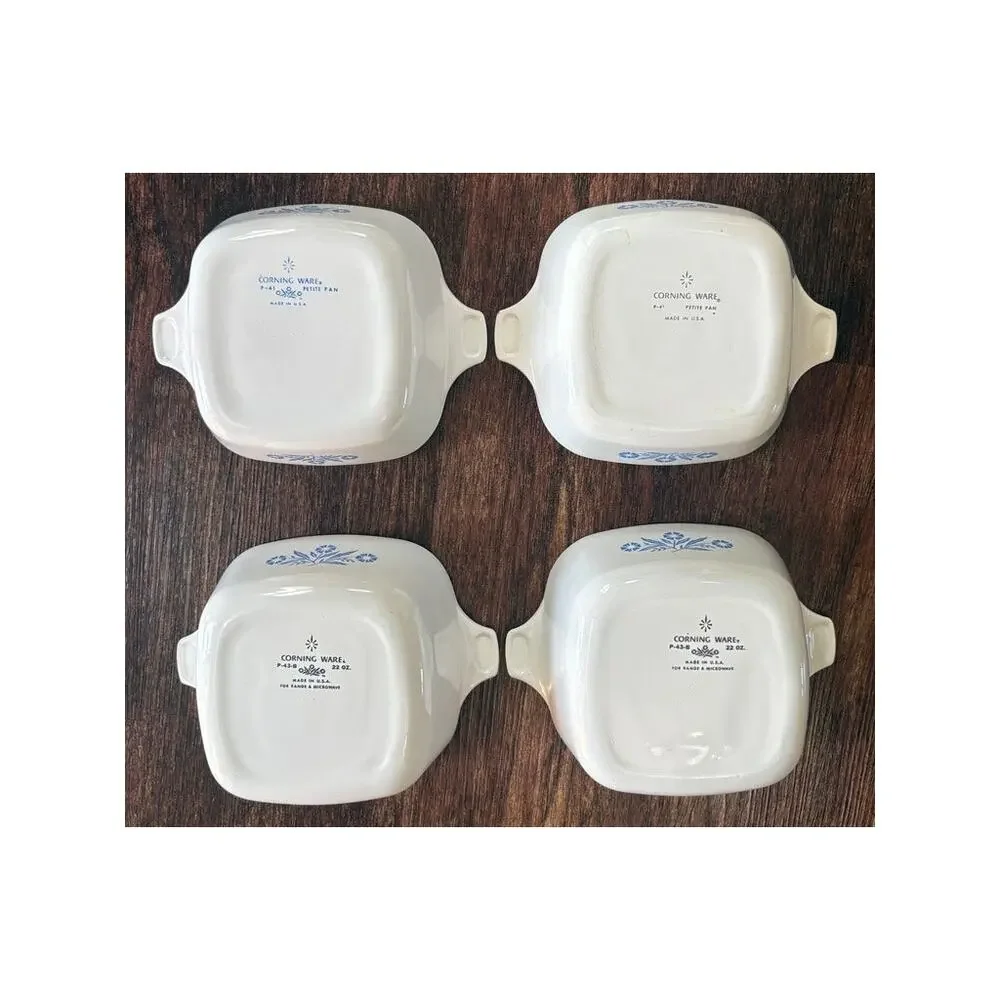 Vintage CorningWare 4-Piece Petite Pan Lot Set P-43-B and P-41 Made in USA